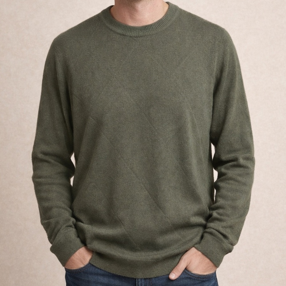 New Mens Dockers Hunter Green Crewneck Sweater